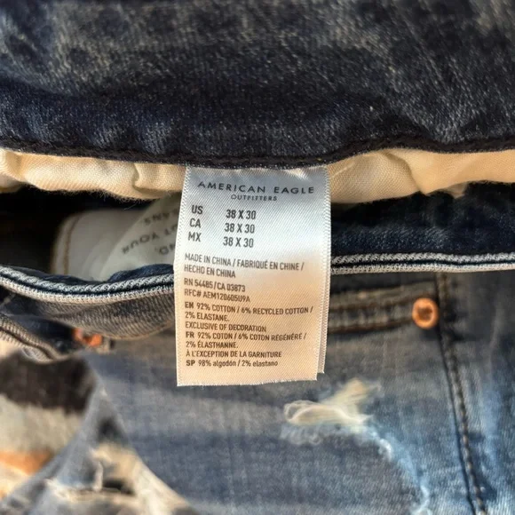 American Eagle Distressed Athletic Skinny Men’s Jeans 38x30 - Picture 4 of 5